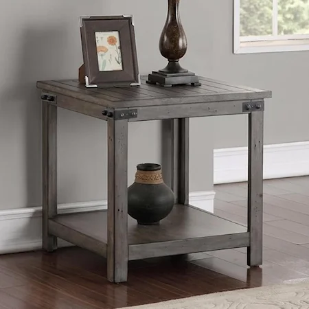 Storehouse End Table with Shelf